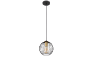 Pendelleuchte Eusebius, schwarz/messing, 1-flammig, 20 cm