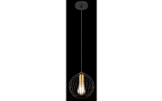 Pendelleuchte Eusebius, schwarz/messing, 1-flammig, 20 cm