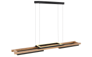 LED-Pendelleuchte Illa, holz/schwarz, 100 cm