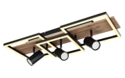 LED-Deckenleuchte Kassu in holzfarbig/schwarz, 72 x 27 cm