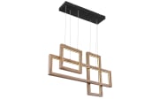 LED-Pendelleuchte Bossy, holz/schwarz, 80 cm