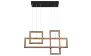 LED-Pendelleuchte Bossy, holz/schwarz, 80 cm