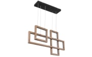 LED-Pendelleuchte Bossy, holz/schwarz, 80 cm