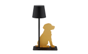 Akku-Tischleuchte Furri, schwarz/goldfarbig