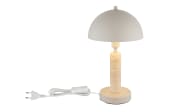 Tischleuchte Janie, sandfarbig/Travertine-Nachbildung
