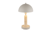 Tischleuchte Janie, sandfarbig/Travertine-Nachbildung