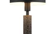 Tischleuchte Janie, schwarz/Travertine-Nachbildung