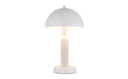 Tischleuchte Janie, weiß/Travertine-Nachbildung