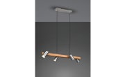 Pendelleuchte Marley, holz/nickel matt, 4-flammig