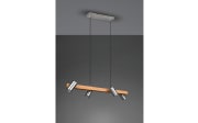 Pendelleuchte Marley, holz/nickel matt, 4-flammig