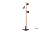 LED-Standleuchte Marley, holz/nickel, 130 cm