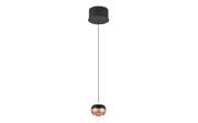 LED-Pendelleuchte Orbit, schwarz/coffee, 1-flammig, 15,5 cm, inkl. Dimmfunktion