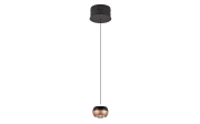 LED-Pendelleuchte Orbit, schwarz/coffee, 1-flammig, 15,5 cm, inkl. Dimmfunktion