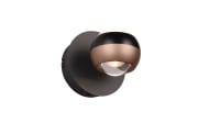 LED-Wandleuchte Orbit, schwarz/coffee, 1-flammig, 13,5 cm, inkl. Dimmfunktion