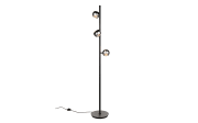 LED-Standleuchte Orbit, schwarz/nickel, 3-flammig, 150 cm, inkl. Dimmfunktion