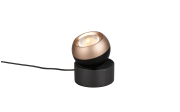 LED-Tischleuchte Orbit, schwarz/coffee, 1-flammig, 14 cm, inkl. Dimmfunktion