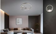LED-Deckenleuchte Cinque Cinardi, nickelfarbig, inkl. Dim to Warm Funktion