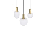 Pendelleuchte Diva, weiß/messing, 3-flammig