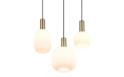 Pendelleuchte Diva, weiß/messing, 3-flammig