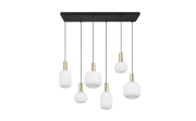 Pendelleuchte Diva, weiß/messing, 6-flammig