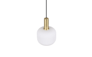 Pendelleuchte Diva, weiß/messing, 1-flammig