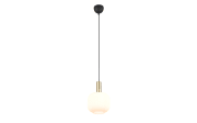 Pendelleuchte Diva, weiß/messing, 1-flammig