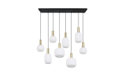 Pendelleuchte Diva, weiß/messing, 8-flammig