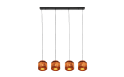 Pendelleuchte Smilla, Jute/schwarz, 4-flammig