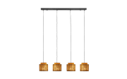 Pendelleuchte Smilla, Jute/schwarz, 4-flammig