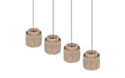 Pendelleuchte Smilla, Jute/schwarz, 4-flammig