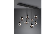 Pendelleuchte Lumina, schwarz/chrom, 8-flammig, inkl. Höhenverstellung
