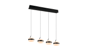 LED-Pendelleuchte Dios, schwarz, 4-flammig