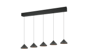 LED-Pendelleuchte Laguna, schwarz, 5-flammig, inkl. Höhenverstellung