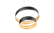 LED-Pendelleuchte Loop, schwarz/gold, inkl. stufenloser Höhenverstellung