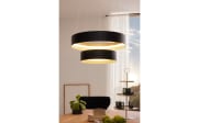 LED-Pendelleuchte Loop, schwarz/gold, inkl. Fernbedienung 