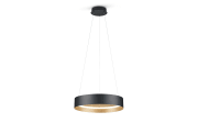 LED-Pendelleuchte Loop, schwarz/gold, inkl. stufenloser Höhenverstellung