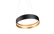 LED-Pendelleuchte Loop, schwarz/gold, inkl. Fernbedienung 