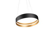 LED-Pendelleuchte Loop, schwarz/gold, inkl. stufenloser Höhenverstellung