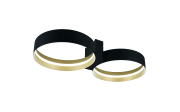 LED-Deckenleuchte Loop, schwarz/gold, inkl. stufenloser Dimmfunktion