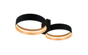LED-Deckenleuchte Loop, schwarz/gold, inkl. stufenloser Dimmfunktion