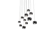 LED-Pendelleuchte Cannon, schwarz, 11-flammig, inkl. stufenloser Höhenverstellung 