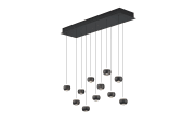 LED-Pendelleuchte Cannon, schwarz, 11-flammig, inkl. stufenloser Höhenverstellung 
