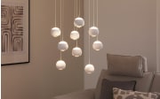 LED-Pendelleuchte Cannon, weiß, 200 cm, inkl. stufenloser Höhenverstellung 
