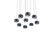 LED-Pendelleuchte Cannon, schwarz, 9-flammig, inkl. stufenloser Höhenverstellung