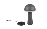 LED-Akku-Tischleuchte Fungo, anthrazit, 31 cm