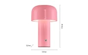 LED-Akkutischleuchte Agnes, rosa, inkl. Touchdimmer