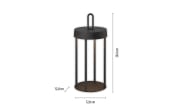 LED-Akkutischleuchte Anselm, schwarz, 28,4 cm, inkl. Memoryfunktion