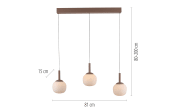 Pendelleuchte Nami, sandfarbig, 3-flammig, inkl. Comfort-Lift Funktion