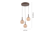 Pendelleuchte Nami, sandfarbig, 3-flammig, inkl. Comfort-Lift Funktion