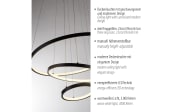 LED-Pendelleuchte Cerchi, schwarz, inkl. Höhenverstellung